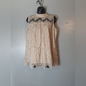 Luna Rae Beige Sleeveless Top